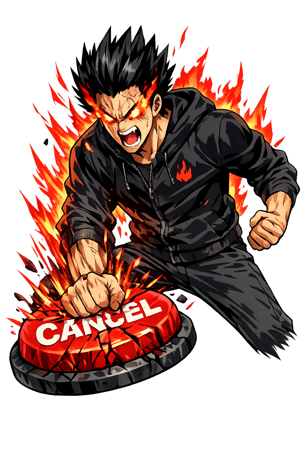 Rage character slamming cancel button